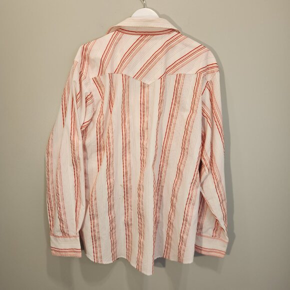 G. Lutchini Shirt Western Wear Vintage Red Stripe Candy Cane Snaps - Size XL - Picture 2 of 8